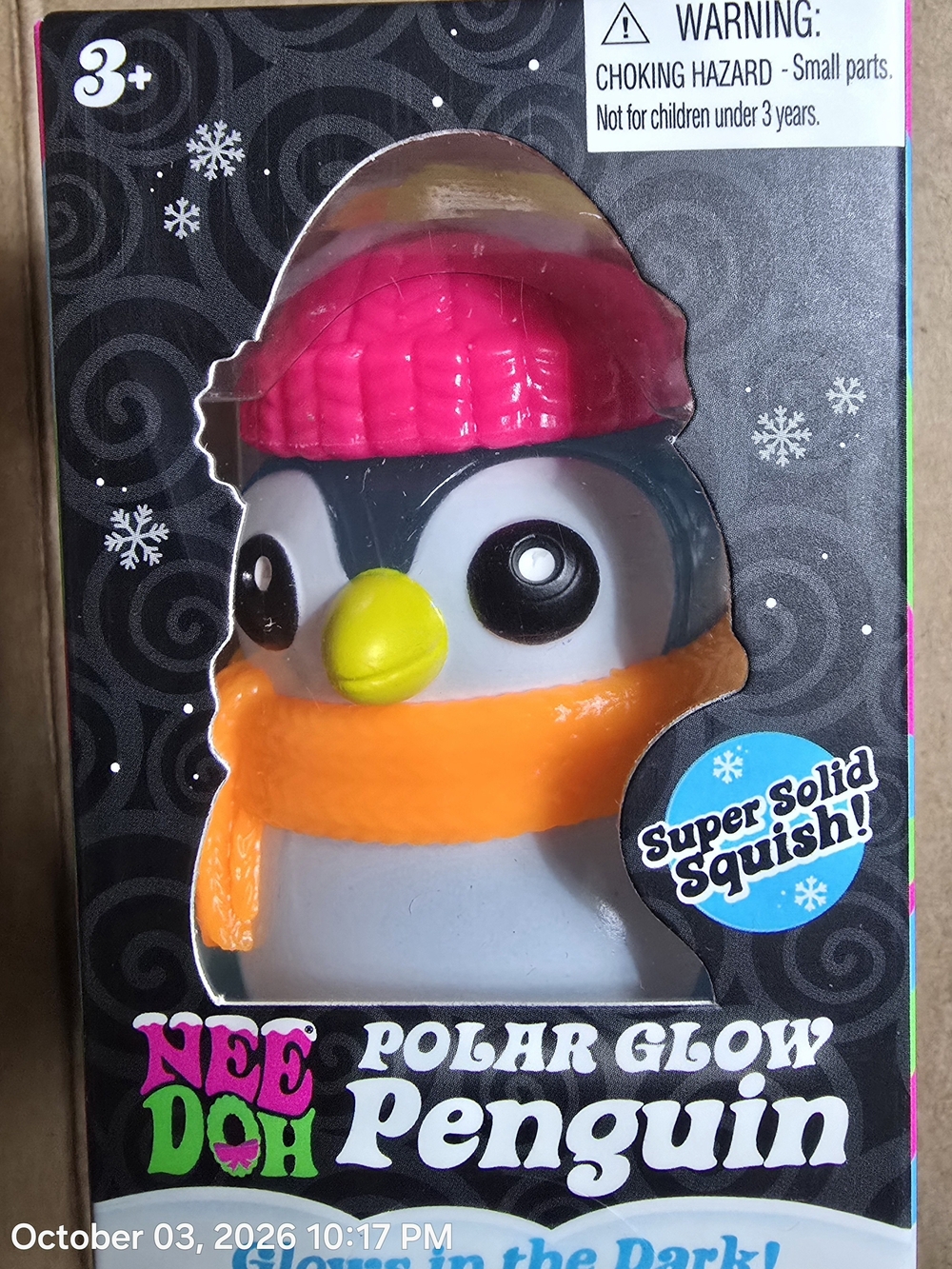 Polar Glow Penguin - Pink Hat, Orange Scarf